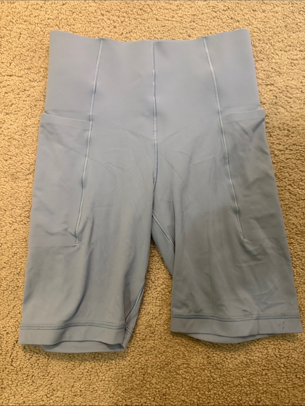 Offline by Aerie High-Waist Bike Shorts - Light Blue XS
